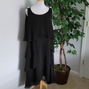 22W - Black Tierred Flapper Dress
